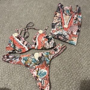 Agua Bendita Yugo bikini set 3 pieces excellent condition